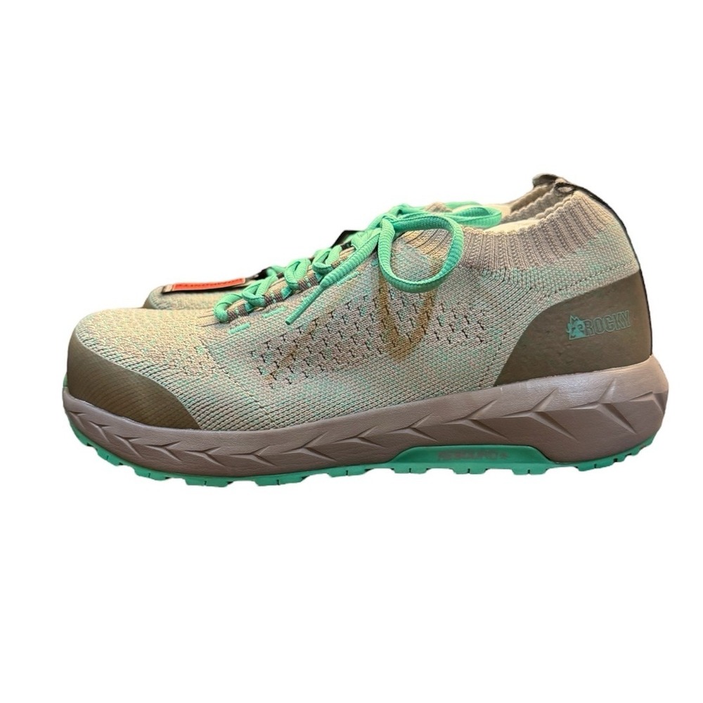 Rocky Women's Worknit Safety Shoes Size 9M Slip Resistant Gray Mint‎ Composite